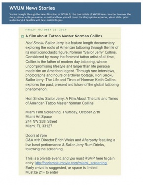 Miami Screening Hype on WVUM News Blogspot